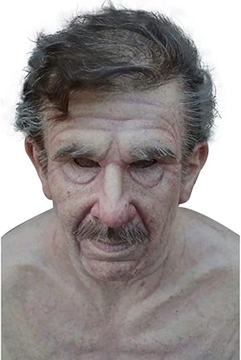 Halloween Realistic Old Man Mask Scary Wrinkle Latex Mask Adult Cosplay Props