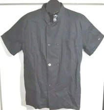 New W/OTag Black Cooking Chef Uniform Sz Large Double Breast Top w/Pocket Cotton