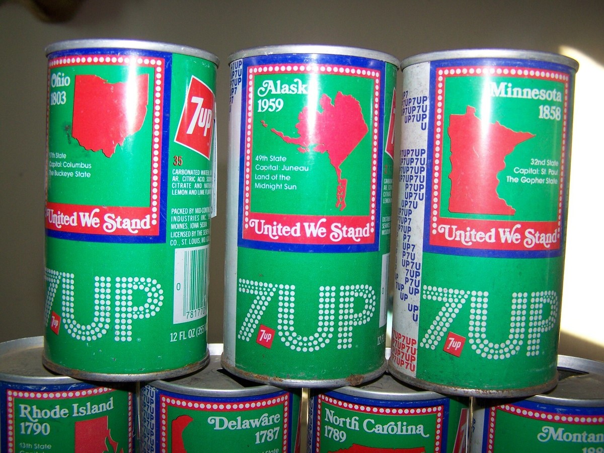 Vintage 7up 7 up United We Stand United States Pop Soda Cans 