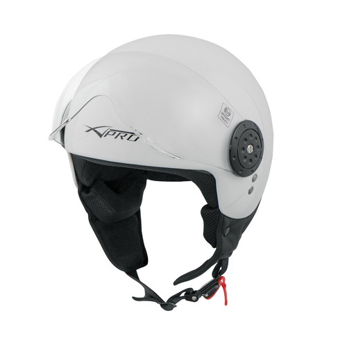 Jet Helmet Open Face Demi Motorbike Scooter Custom Avio Clear Visor White S - Foto 2 di 5