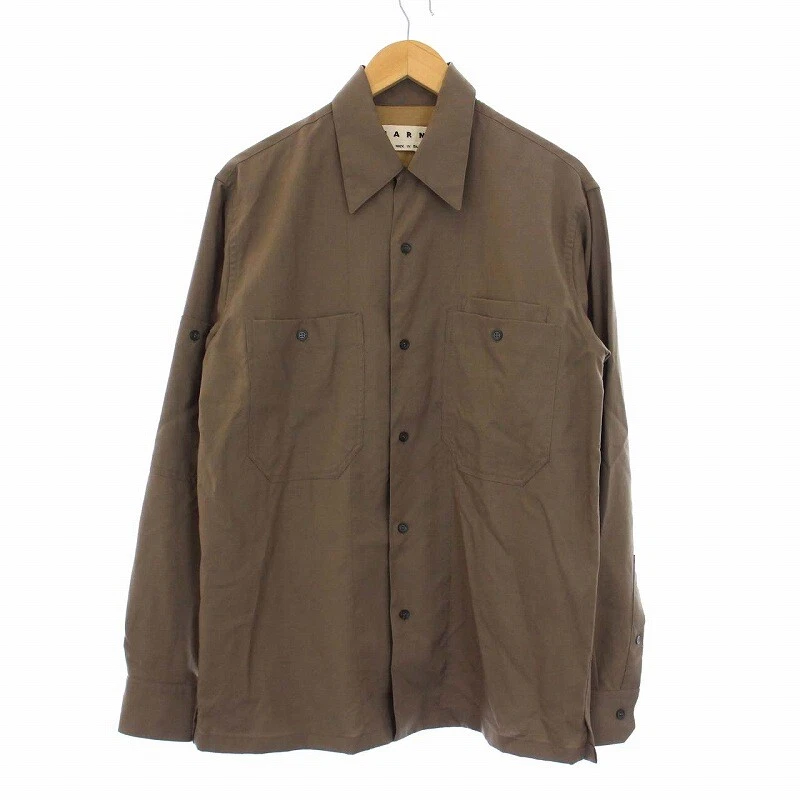 21SS】MARBI TROPICAL WOOL SHIRT BLACK 44