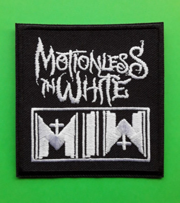 BEWEGUNGSLOS IN WEISS ROCKBAND AUFBÜGELN ODER AUFNÄHEN QUALITÄT BESTICKT PATCH UK VERKÄUFER