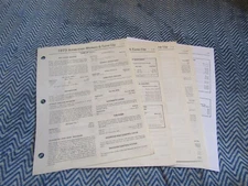 1975 AMERICAN MOTORS BUICK FACTORY TUNE UP SPECIFICS SPEC MANUAL SHEETS SET
