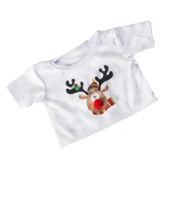 TEDDY MOUNTAIN Weihnachten Rentier T-Shirt Teddybär Kleidung Outfit passt 8" - 10" 20cm Weihnachten
