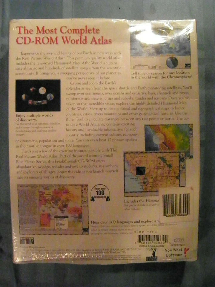 Real picture world atlas NOS MACos7.0 windows 95 1995 now what software - Image 2 of 3