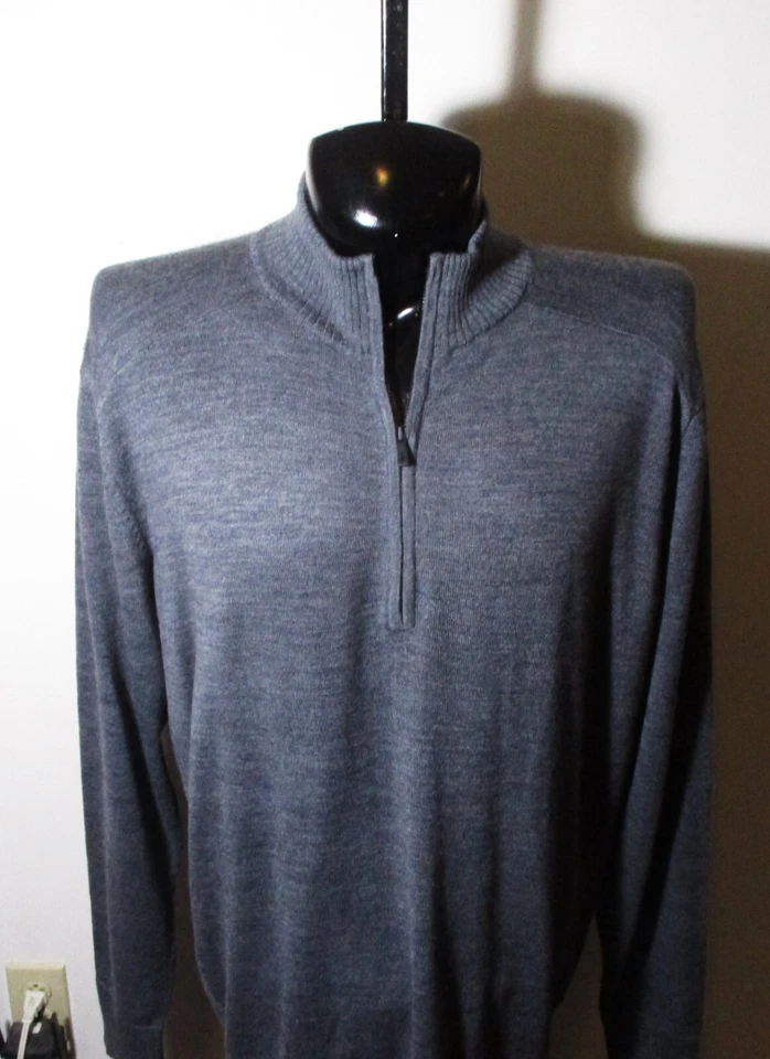 SMARTWOOL Gray Thin Merino Wool 1/2 Zip Long Sleeve Sweater Men's Size XL NWOT - Image 3 of 4