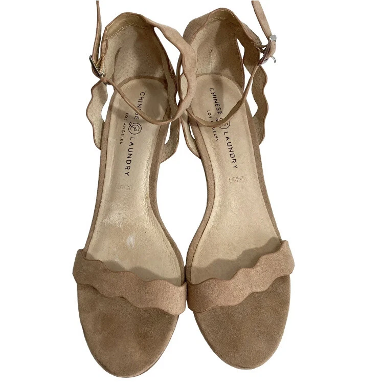 Sandalias chinas de lavandería zapatos para mujer talla 9 correa en el tobillo tacón alto punta abierta Foto 3 de 4