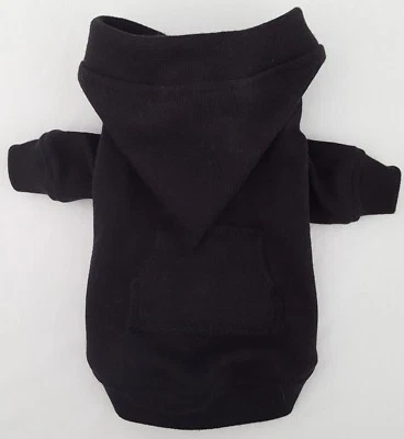 LLDOGCLOTHES Black Knit Hoodie Sweatshirt Long Sleeve Dog Puppy Pet Clothes XXXS - Large