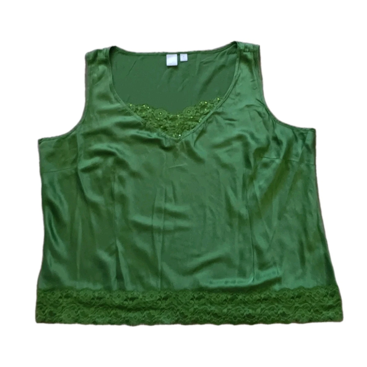 Haut Débardeur En Soie Planet Blue By Zoe - Vert Foncé, Taille 2, Occasion Très Bon état