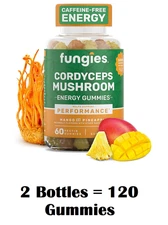 Fungies Mushroom Gummies Mango/Pineapple, Herbal Supplements 60ct - 2 Pack