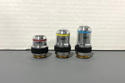 Mixed Lot of LW Scientific 4/0.1 10/0.25 40/0.65 160/0.17 Microscope Objectives