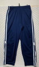 Vintage Y2K Nike Baggy Track Pants Mens 2XL Navy Blue white Striped Pockets