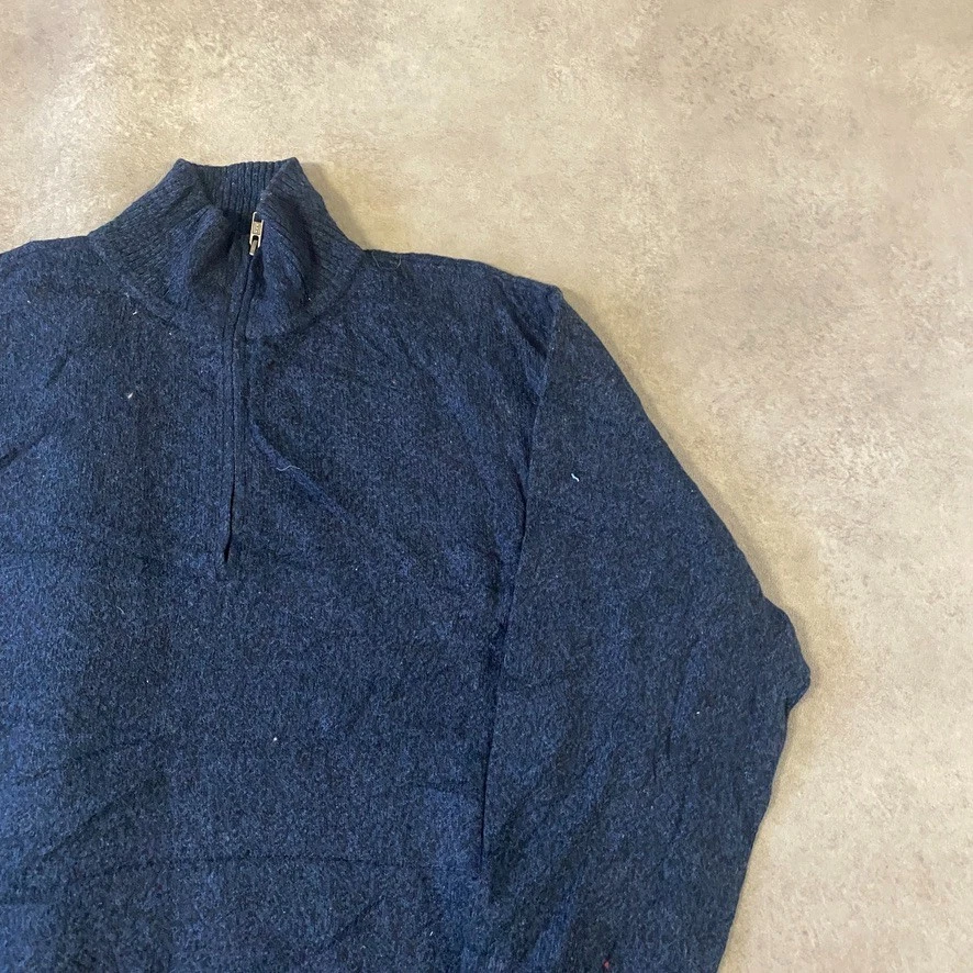 Patagonia Knit Jumper Mens Large 1/4 Quarter Zip Knit Wool Blend Sweater, Navy - Image 2 of 4