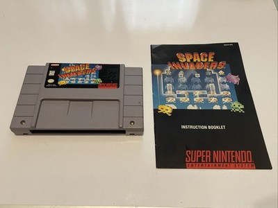 Space Invaders (Super Nintendo, 1992) SNES Cartridge & Manual - Tested