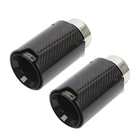 2pcs ID63mm Glossy Black Carbon Fiber Exhaust Tip Fit For BMW 3 Series 4 Series