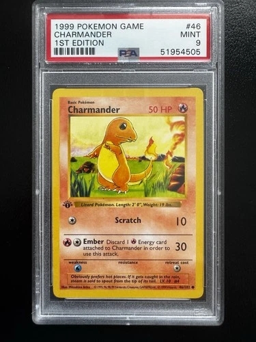 PSA 9 1st Ed Charmander 46/102 Base Set (Shadowless) Regular