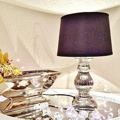 Steffi 47 cm Tischlampe Silber Schwarz Keramik Tischleuchte Lampe KE-001TL OHNE - Bild 1 von 4