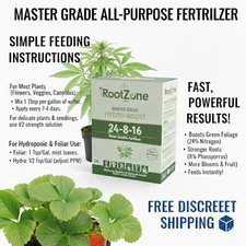 Root Zone Fertilizer Master Grade 24-8-16 Dry 5LB  Foliar Hydroponic Soil Drench