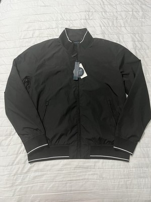 Perry Ellis AquaDry Men s Bomber Jacket Black Size L | Water-Resistant