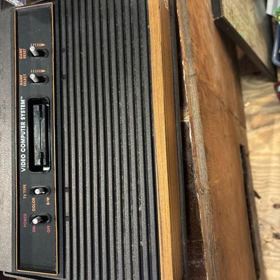 Atari Video Computer System, (2) Controllers (1 damaged), and Charger, For Parts