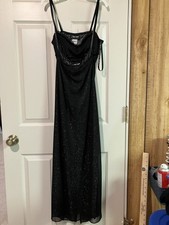 Vtg Zum Zum Dress 5 6 Black and Silver glitter Corset Skirt