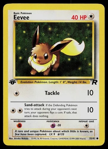 Pokemon Card - Eevee Team Rocket 55/82 Common 1st Edition