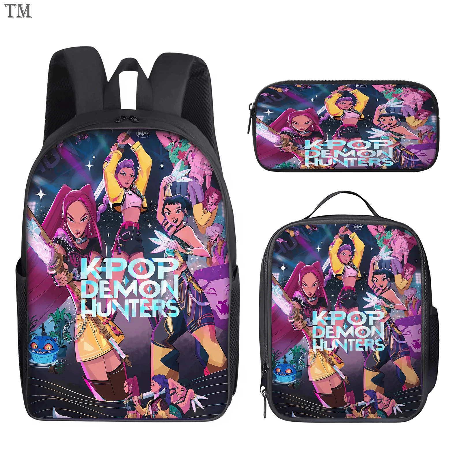 Cartoon Adventure Backpack Set Lunch Bag Pencil Pouch for Kids