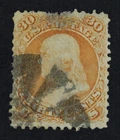 CKStamps: US Stamps Collection Scott#71 30c Franklin Used Small Thin