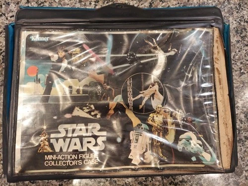 LS Star Wars Vintage 1977 Blue Vinyl Carrying Case w Trays See Pictures