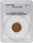 1909 VDB Lincoln Cent AU50 PCGS