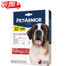 Dog Flea And Tick Treatment Control Medicine 6 Month For XL Dogs 89 - 132 Lbs