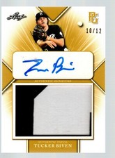 2021 Leaf Perfect Game Showcase Patch Autographs Gold #PATB1 Tucker Biven 10/12