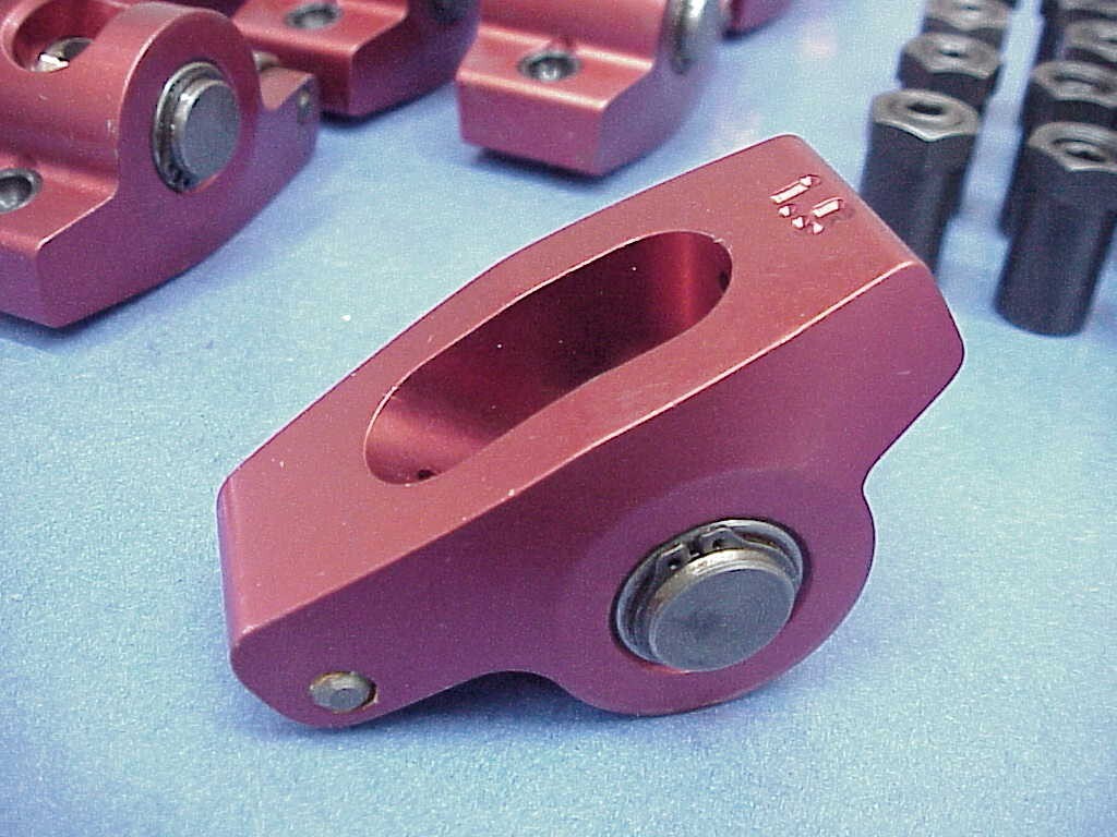 16 Red Aluminum 1.5 Ratio Roller Rockers for Small BLOCK Chevy ...