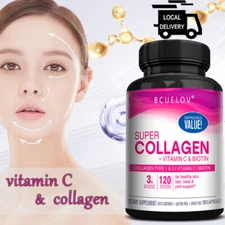 Collagen 120 Capsules - Hair Skin and Nails Support - Vitamin C & Biotin