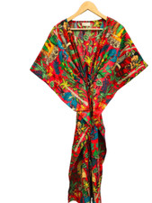 Indian Frida Printed 100 Cotton Long Hippie Maxi Women Nightwear Caftan Dress
