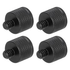 4 Pcs Mic Stand Adapter 3/8 Female to M6 Male Thread Screw Aluminum Black