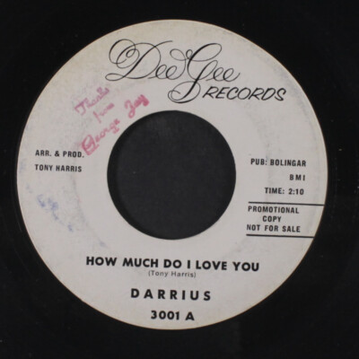 Darrius: How Much Do I Love You / Lonely Boy Dee Gee 7 '' Einzel 45 RPM Hear