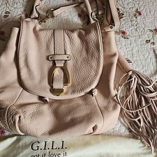 G.I.L.I Blush Pink Leather Convertible Backp...