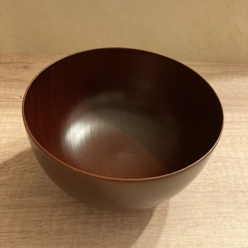 Miso Soup Bowl Lacquerware Bowl 4.25" Diameter Made in Japan 2pcs. Set - Image 3 of 4