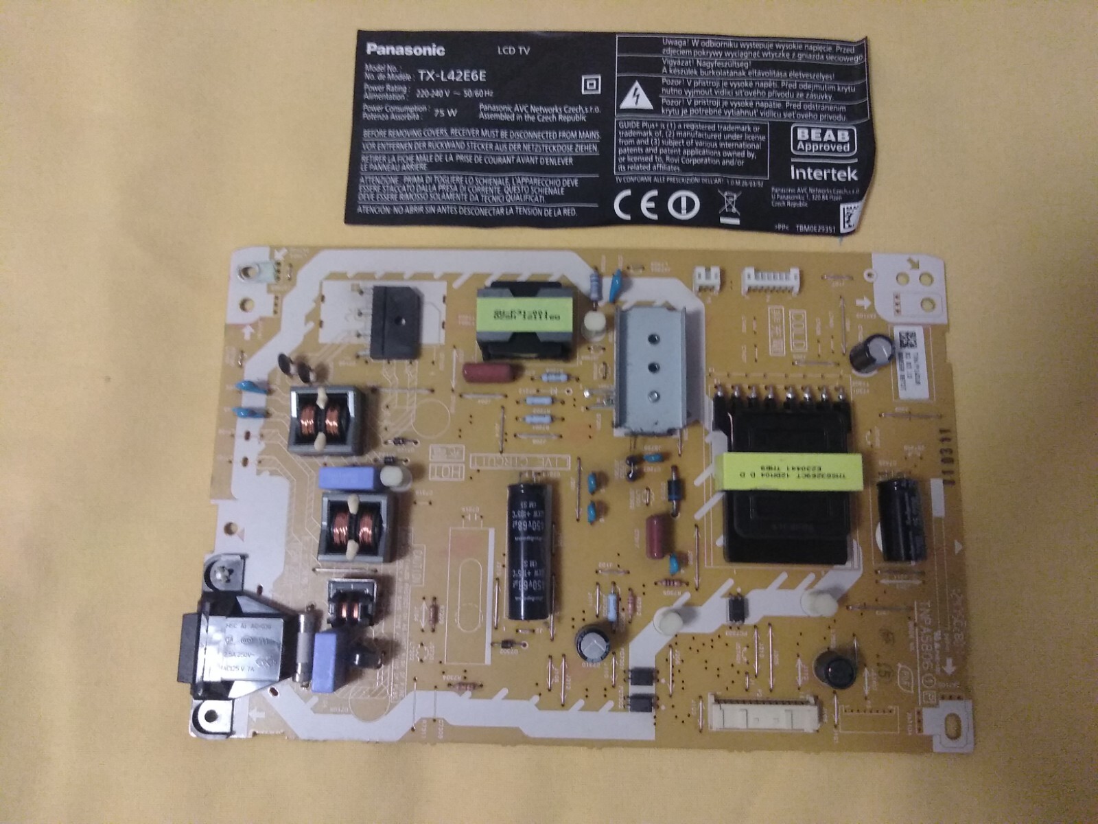 PANASONIC TXL42E6E TNPA5806 POWER SUPPLY eBay