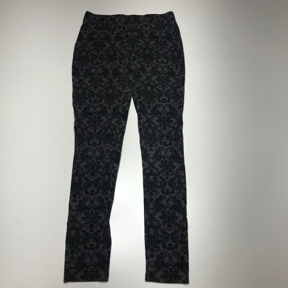 Leggings Guess para mujer talla mediana gris estampado floral de encaje cintura elástica Foto 2 de 4