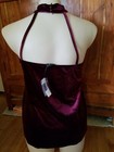 Additions Elle Love & Legend 2XL 20 22 VELVET halter neck choker TOP NEW maroon