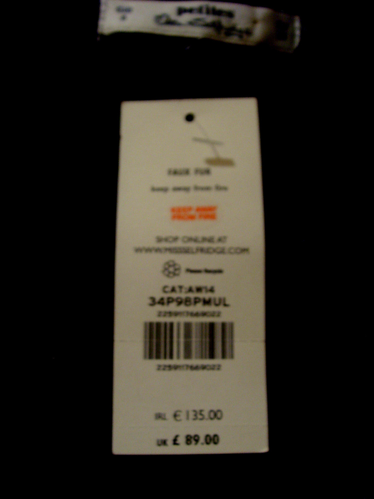 PETITES MISS SELFRIDGE LONDON FUR JACKET FAKE FUR BLACK AND WHITE 34 S NEW!! Excellent!! image 5