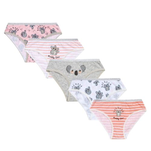 Girls 100% Cotton Briefs 5 Pack Underwear Kids Knickers/Pants Age 2-13 Years - Picture 10 of 53