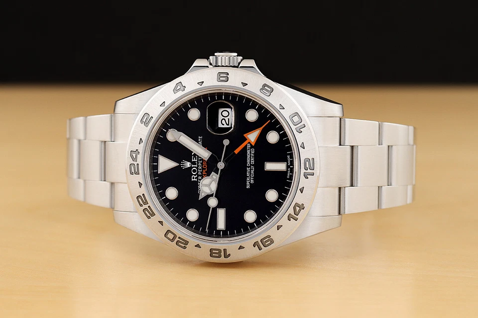 2014 Karte Rolex 216570 Explorer II 42MM Schwarz Dial Gmt Stahl Automatisch Uhr - Bild 3 von 4