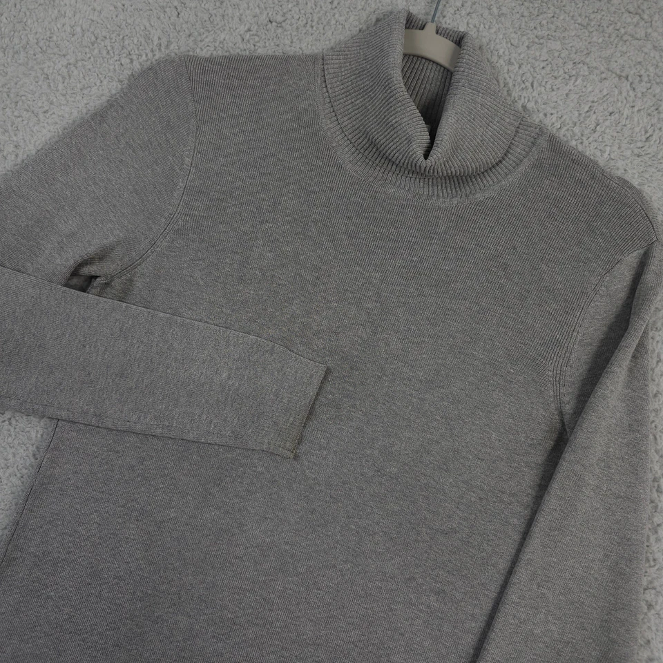Женский свитер Chicos 1 США средний серый водолазка шелковая смесь пуловер легкий - Изображение 2 из 4