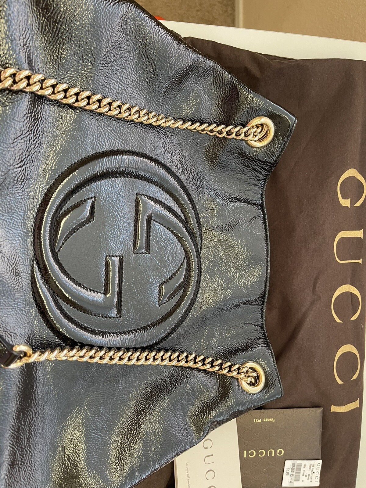 AUTHENTIC Gucci Soho Medium Leather Shoulder Bag … - image 1