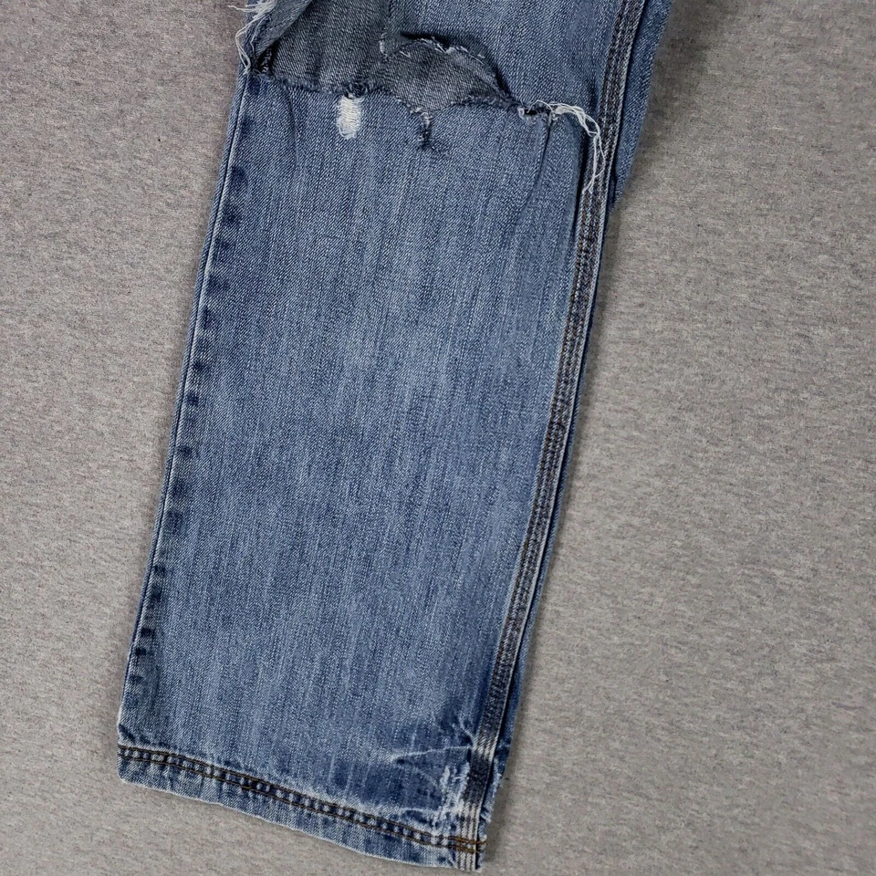 Pantalones de mezclilla de colección Arizona 30x32 tiro bajo corte bota desgastados destruidos vintage años 2000 Foto 2 de 4