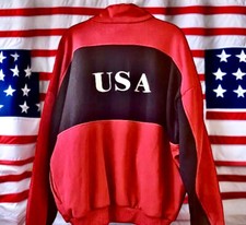 Adidas Vintage Red Track Jacket Soccer USA Full Zip Double Sided Mens Large