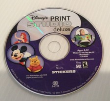 DISNEY PRINT STUDIO DELUXE WINDOWS 95/98/Me/XP CD ROM MACINTOSH NCR's stickers